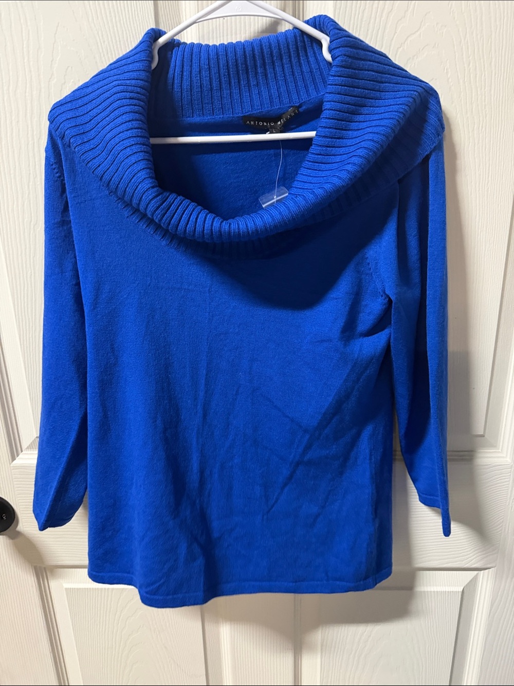 ANTONIO MELANI Cowl Neck Sweater in Bright Royal Blue